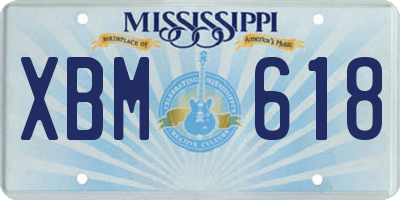 MS license plate XBM618