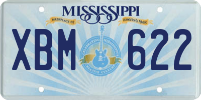 MS license plate XBM622