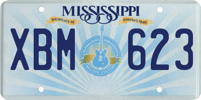 MS license plate XBM623