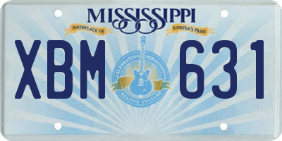 MS license plate XBM631