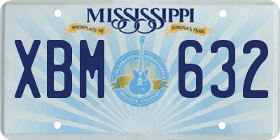 MS license plate XBM632