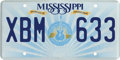 MS license plate XBM633