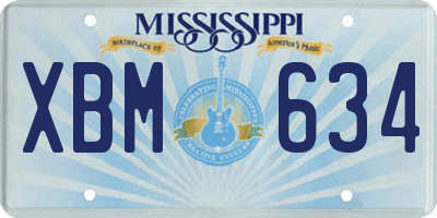 MS license plate XBM634