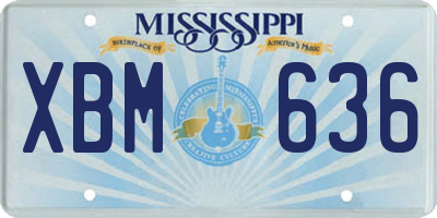MS license plate XBM636
