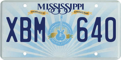 MS license plate XBM640