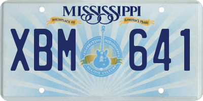 MS license plate XBM641