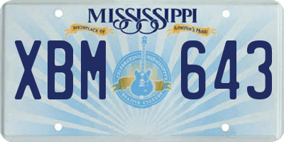 MS license plate XBM643