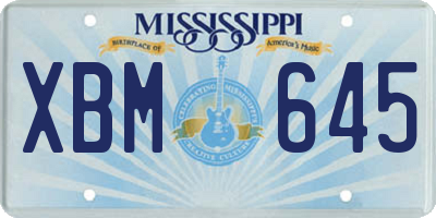 MS license plate XBM645