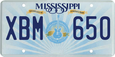 MS license plate XBM650