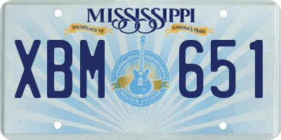 MS license plate XBM651