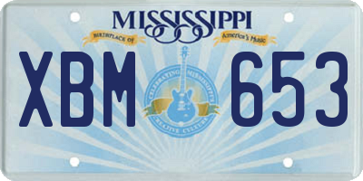 MS license plate XBM653