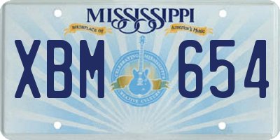 MS license plate XBM654