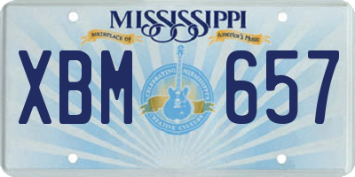 MS license plate XBM657