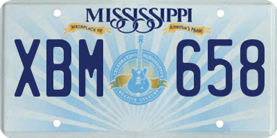 MS license plate XBM658