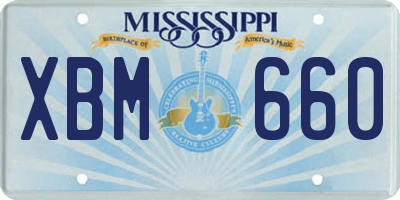 MS license plate XBM660