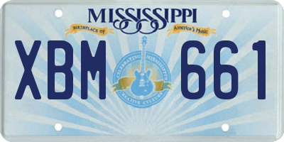 MS license plate XBM661