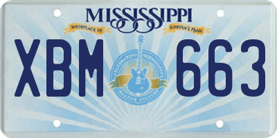 MS license plate XBM663