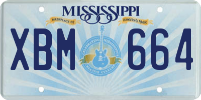 MS license plate XBM664