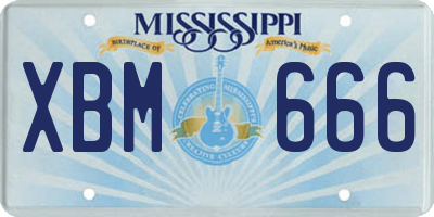 MS license plate XBM666