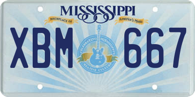 MS license plate XBM667