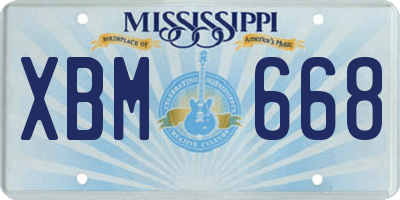 MS license plate XBM668