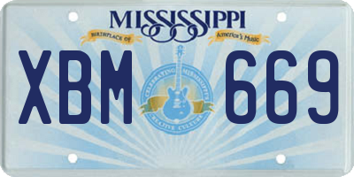 MS license plate XBM669
