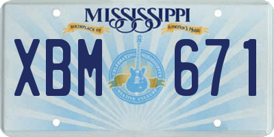 MS license plate XBM671