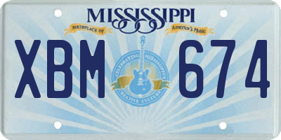MS license plate XBM674