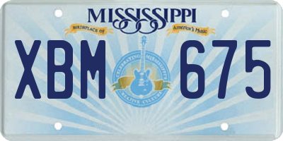 MS license plate XBM675