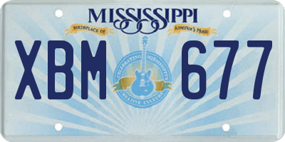 MS license plate XBM677