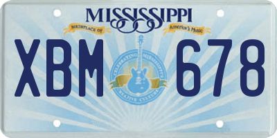 MS license plate XBM678