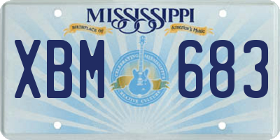 MS license plate XBM683