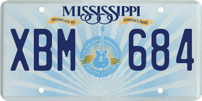 MS license plate XBM684
