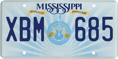 MS license plate XBM685