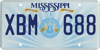 MS license plate XBM688
