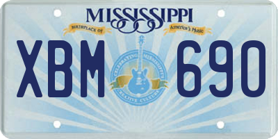 MS license plate XBM690