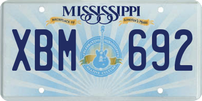 MS license plate XBM692