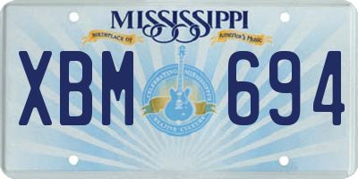 MS license plate XBM694