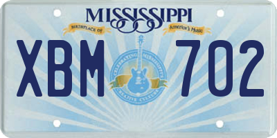 MS license plate XBM702