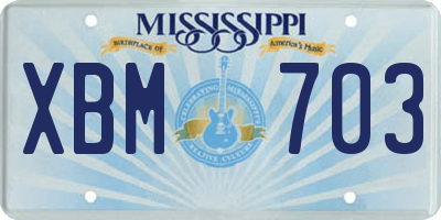 MS license plate XBM703