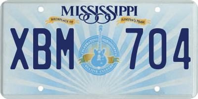 MS license plate XBM704