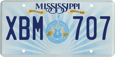 MS license plate XBM707