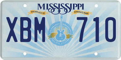 MS license plate XBM710