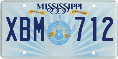 MS license plate XBM712