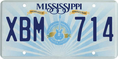 MS license plate XBM714