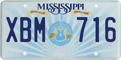 MS license plate XBM716