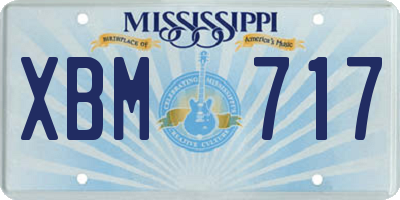 MS license plate XBM717