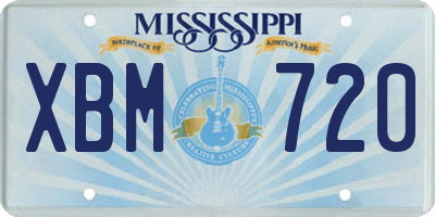 MS license plate XBM720