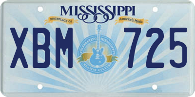 MS license plate XBM725