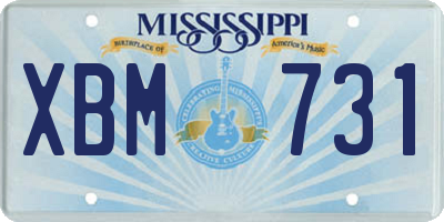 MS license plate XBM731